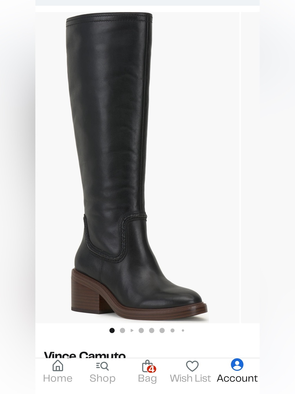 Vince Camuto Black Knee-High Leather Riding Boot